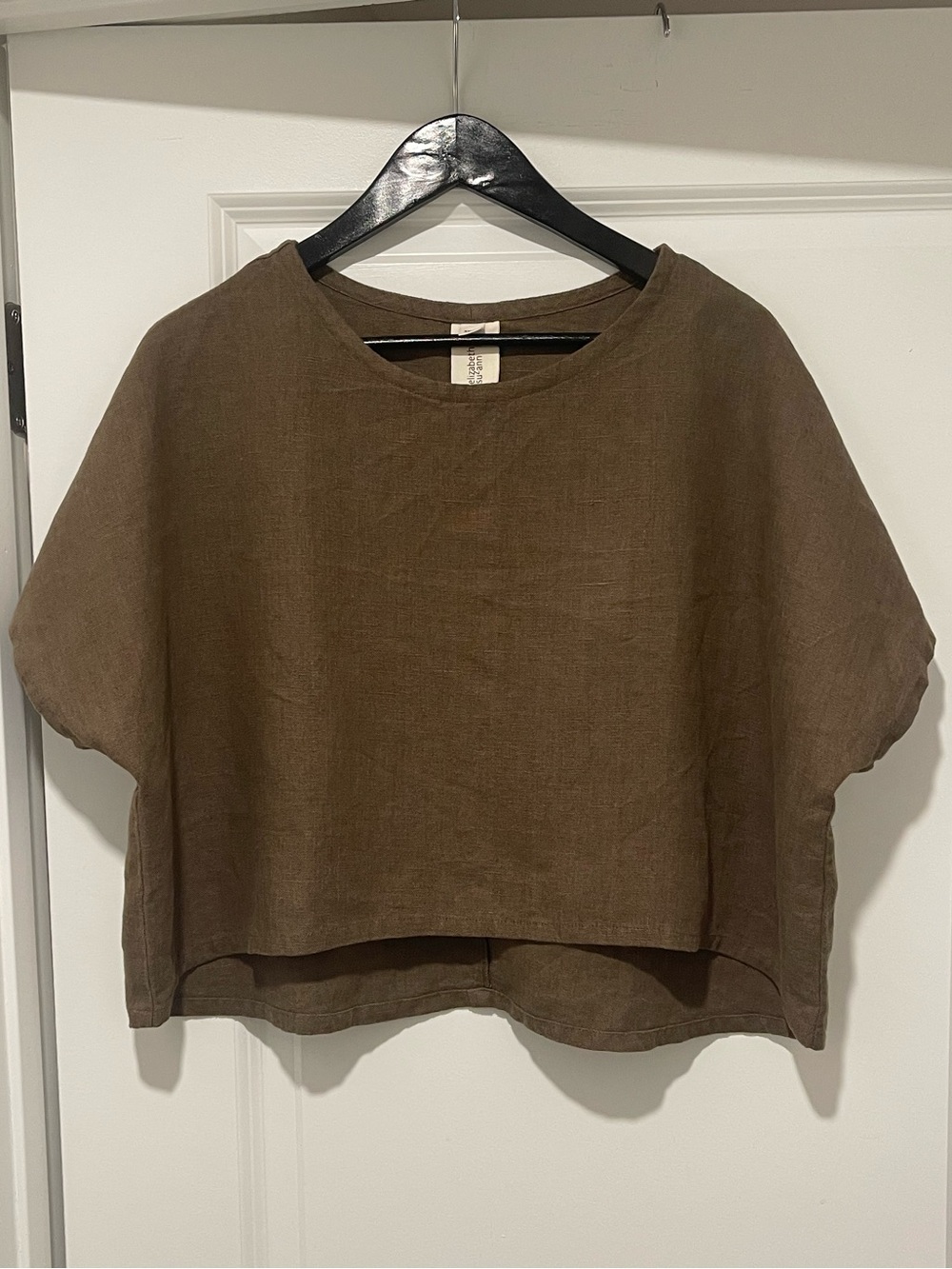 Elizabeth Suzann Midweight Linen Olive Brown Mix Linn Tee Size XXS/XS